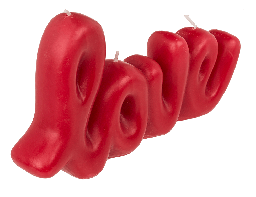 Red candle, Love, ca. 20 x 3,8 x 11,8 cm