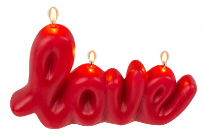 Red candle, Love, ca. 20 x 3,8 x 11,8 cm