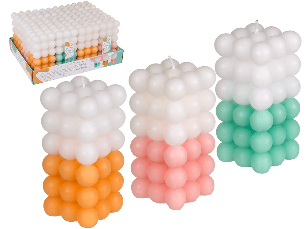 Candle, Colourful Bubble, ca. 6 x 12 cm,