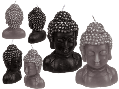 Candle, Buddha head, ca. 8 x 6,5 x 12,5 cm,