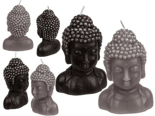 Candle, Buddha head, ca. 8 x 6,5 x 12,5 cm,
