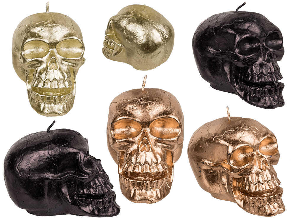 Candle, skull, ca. 12 x 7,5 x 8,5 cm,