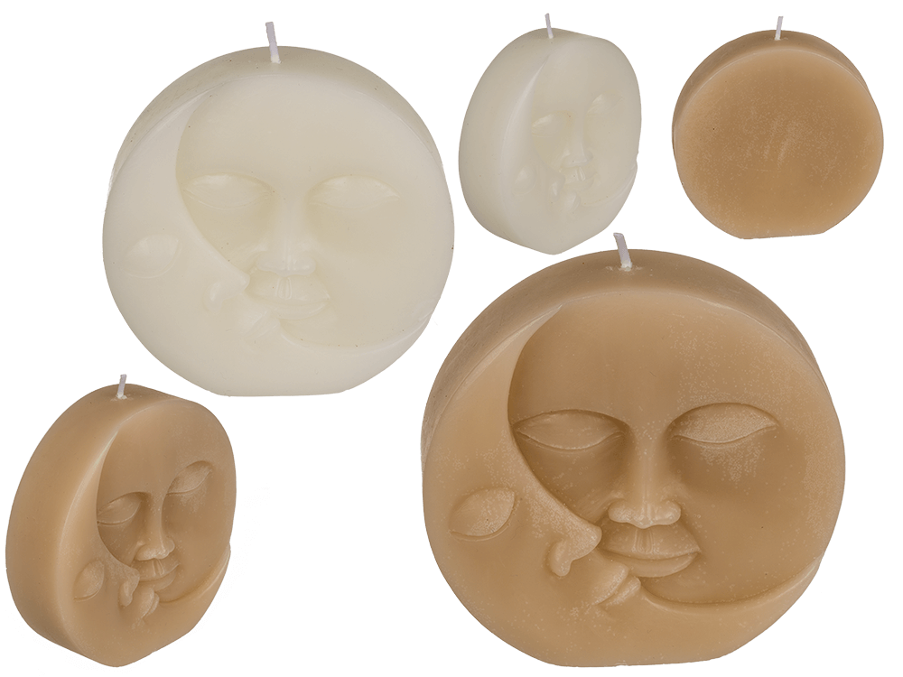 Candle, sun & moon, ca. 10 x 3 cm,