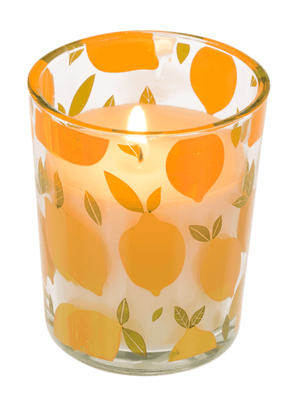 Candle in glass, Summertime, ca. 5,5 x 6,5 cm,