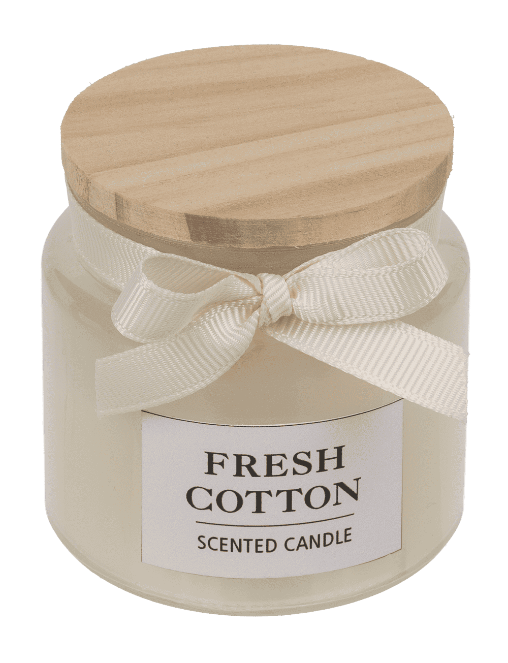 Candle in glass with wooden lid,