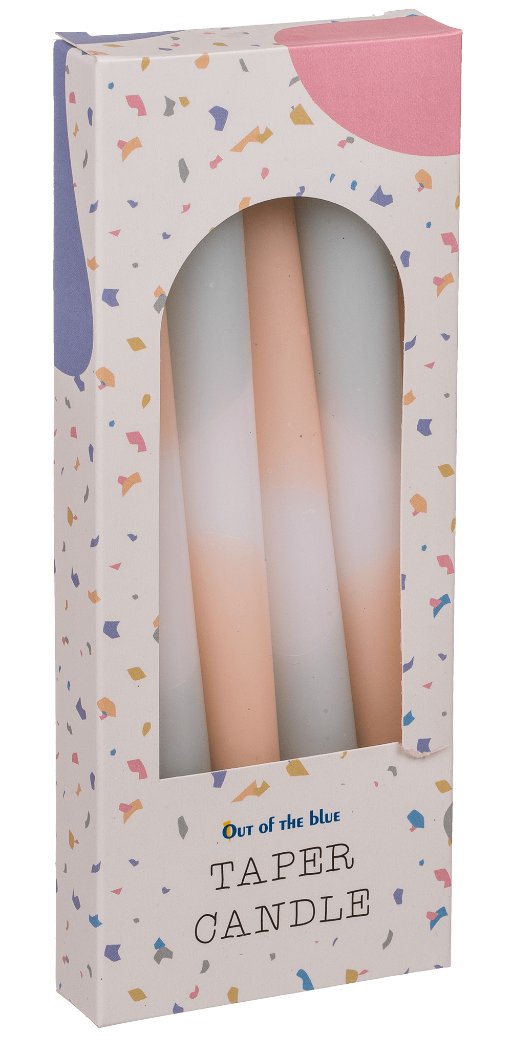 Taper candle with colour gradient, Pastel,