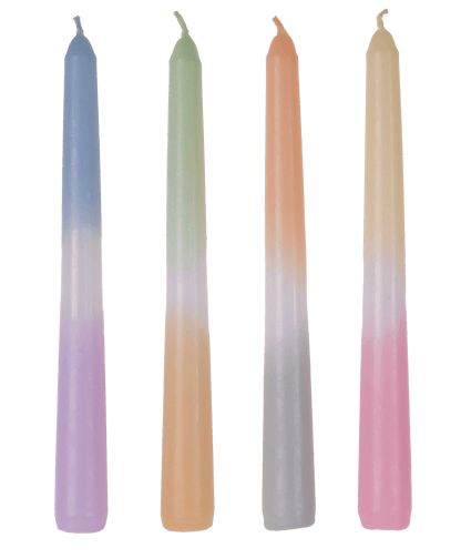 Taper candle with colour gradient, Pastel,