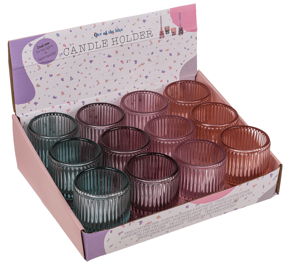 Glass tea light/candle holder, 2 in 1,