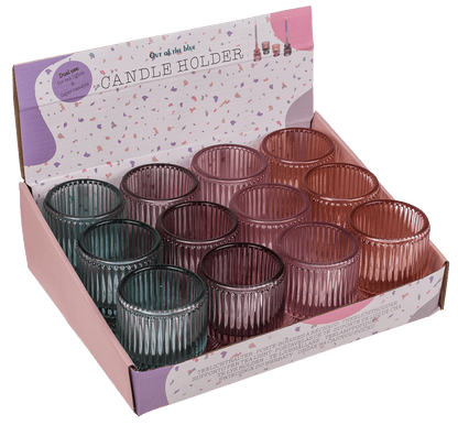 Glass tea light/candle holder, 2 in 1,