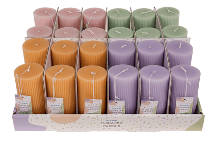 U-shaped candle, with 2 wicks, ca.14,5 x 5 cm,