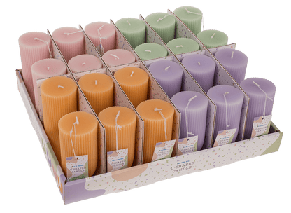 U-shaped candle, with 2 wicks, ca.14,5 x 5 cm,