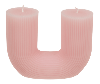U-shaped candle, with 2 wicks, ca.14,5 x 5 cm,