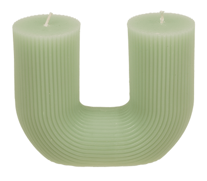 U-shaped candle, with 2 wicks, ca.14,5 x 5 cm,