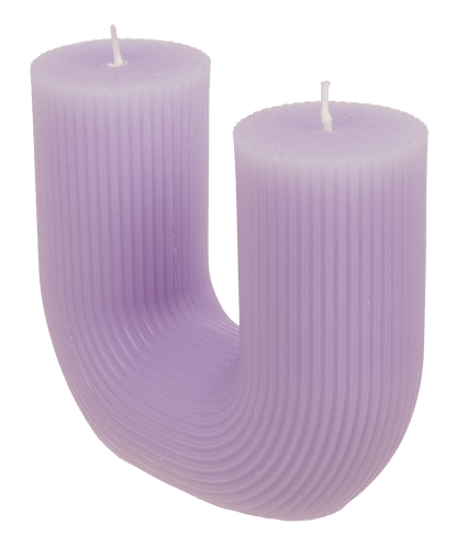 U-shaped candle, with 2 wicks, ca.14,5 x 5 cm,