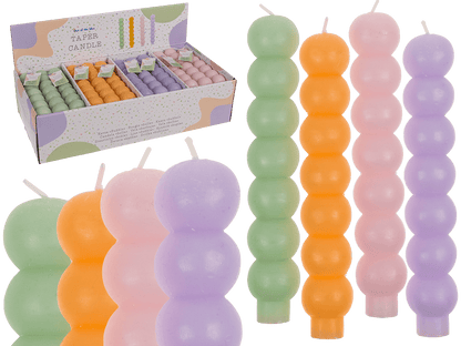 Taper candle. Bubble, pastel,