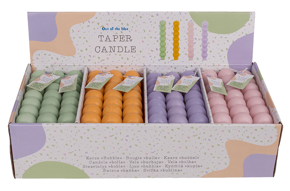 Taper candle. Bubble, pastel,