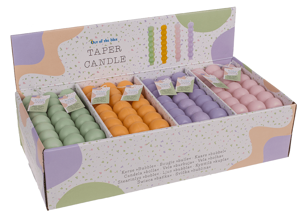 Taper candle. Bubble, pastel,