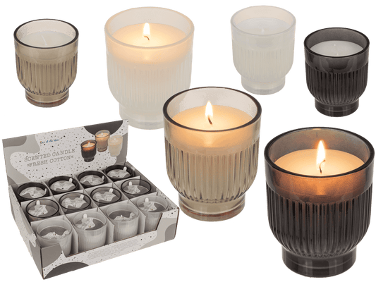 Scented canlde in glass, Fresh cotton,