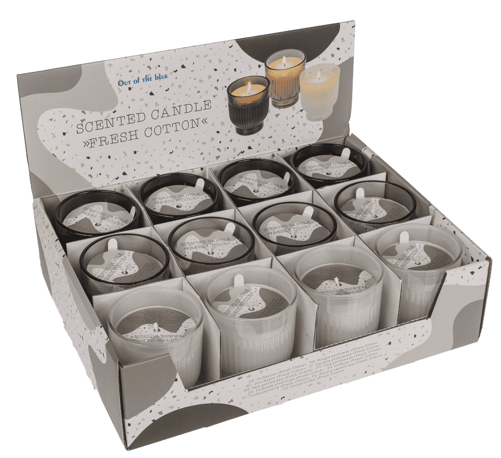 Scented canlde in glass, Fresh cotton,