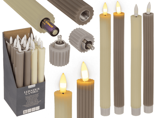 LED stick candle made of real wax,
