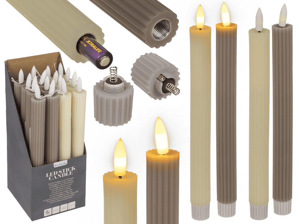 LED stick candle made of real wax,