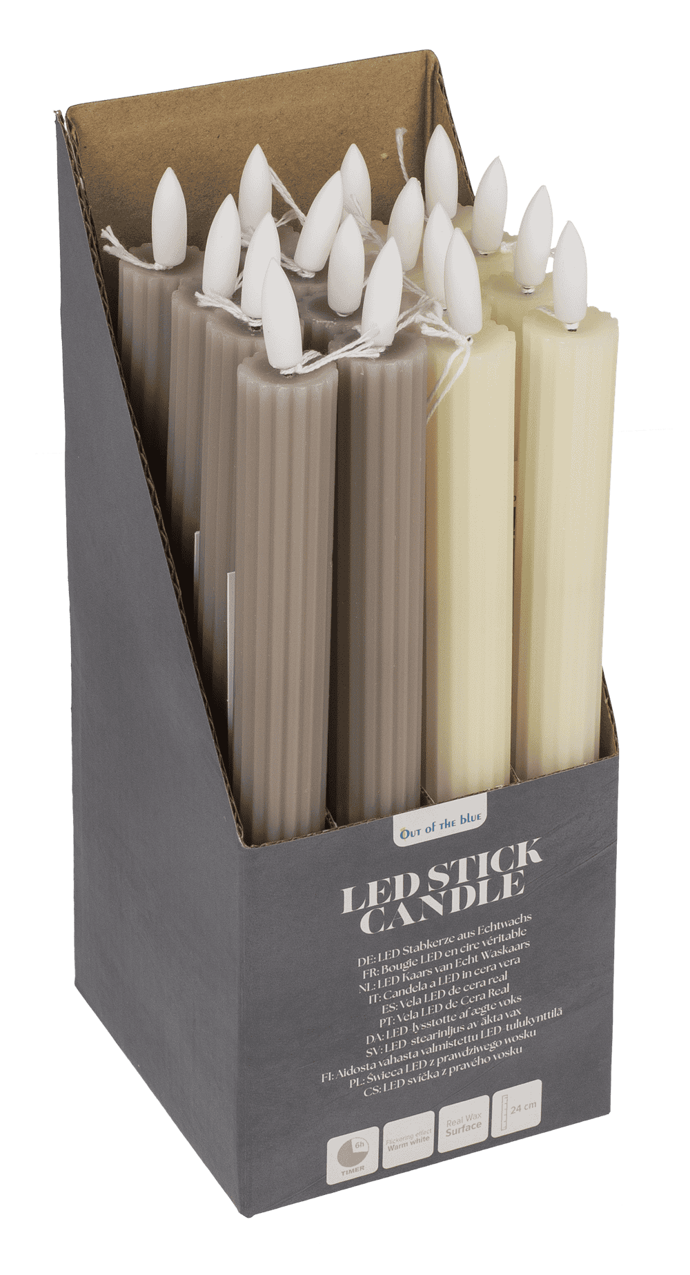 LED stick candle made of real wax,