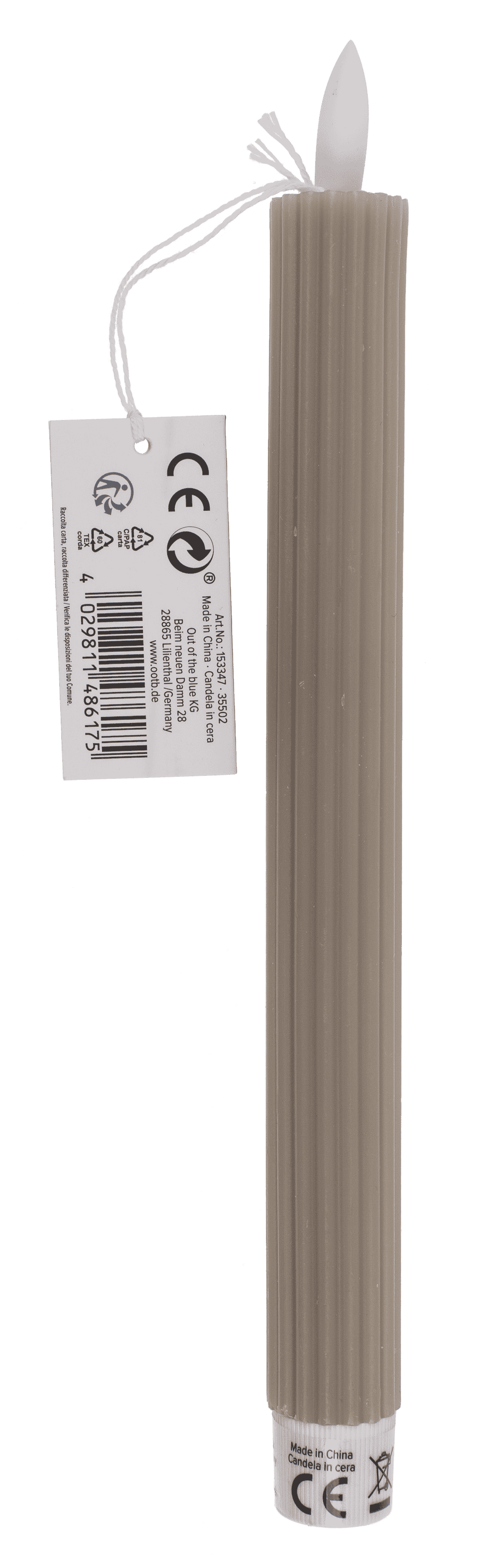 LED stick candle made of real wax,