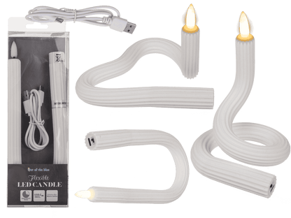 White flexibel LED stick candle made of silicone,