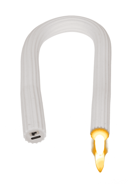 White flexibel LED stick candle made of silicone,