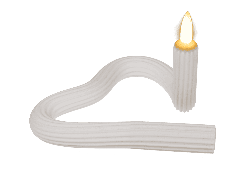 White flexibel LED stick candle made of silicone,