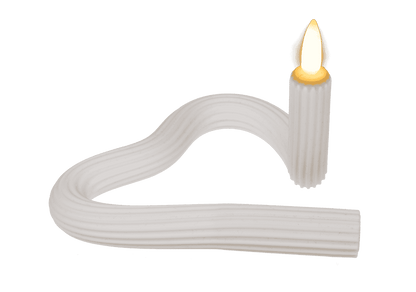 White flexibel LED stick candle made of silicone,
