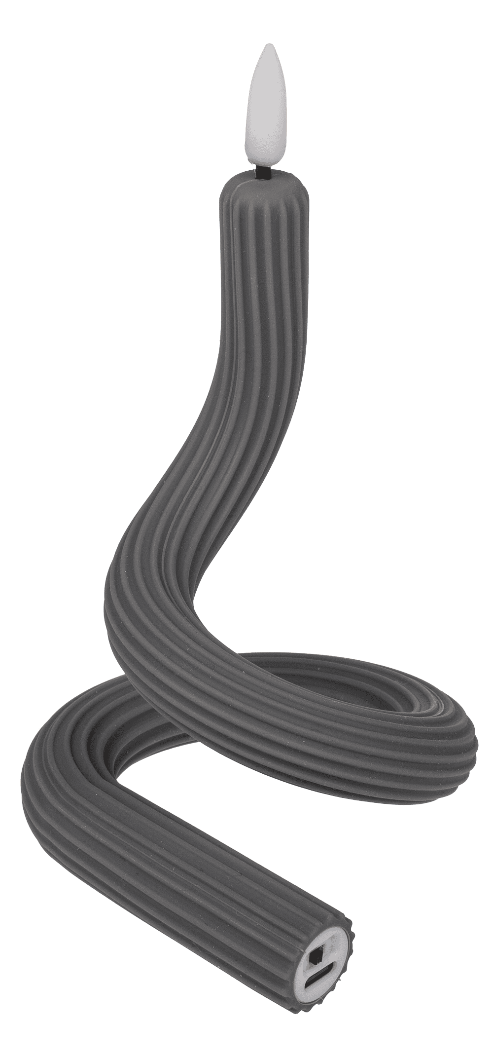 Grey flexibel LED stick candle made of silicone,