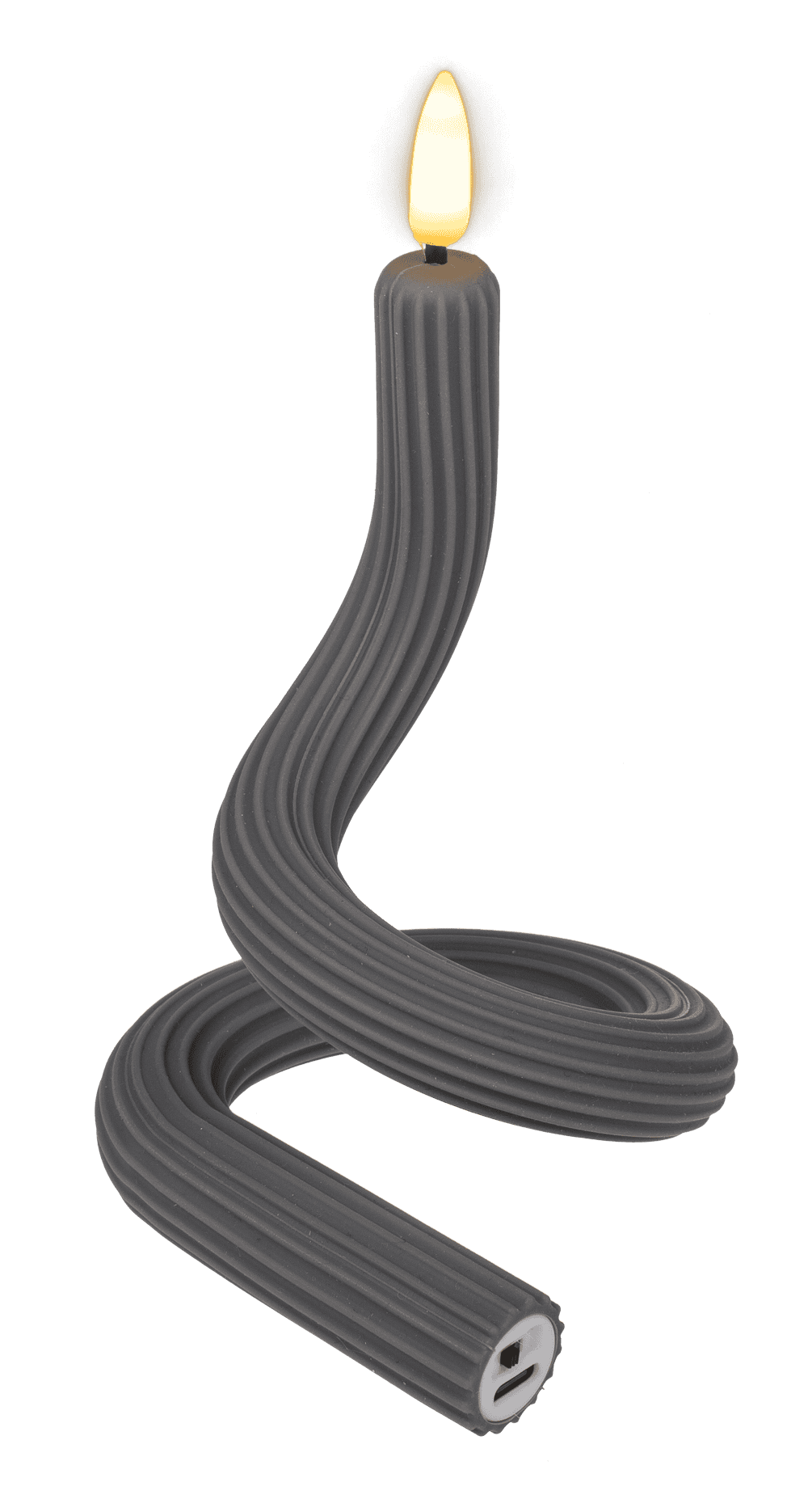 Grey flexibel LED stick candle made of silicone,