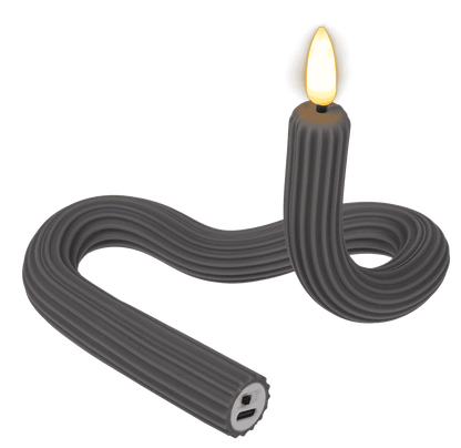 Grey flexibel LED stick candle made of silicone,