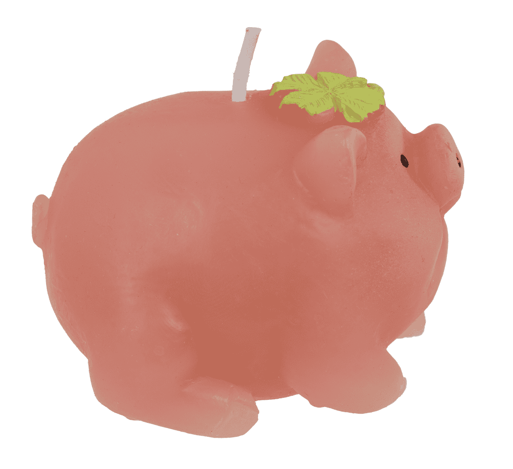 Bougie, Cochon avec trèfle,