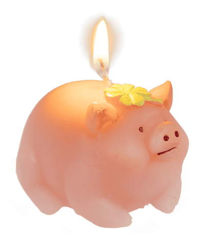 Bougie, Cochon avec trèfle,