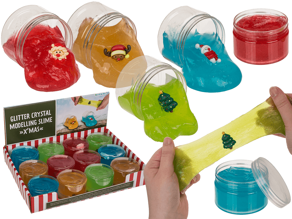Glitter crystal modelling slime, Xmas, 130 g,