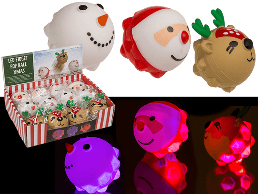 Squeeze-Pops, Xmas , with LED, incl 3 x LR41