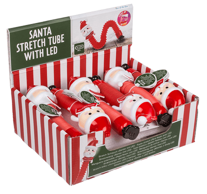 Stretch tube, Santa, with LED, incl. 3 x LR41