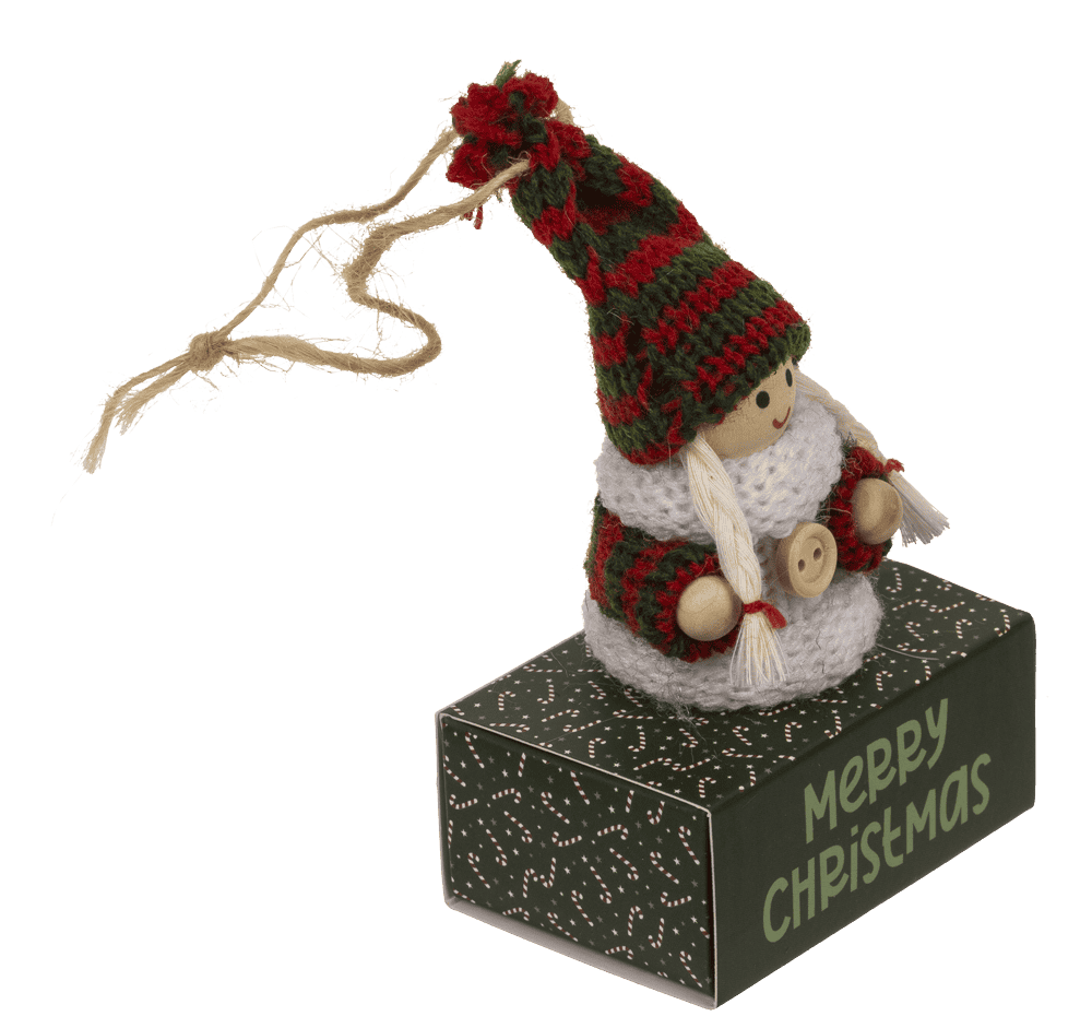 Wooden figurine with fabric cover,