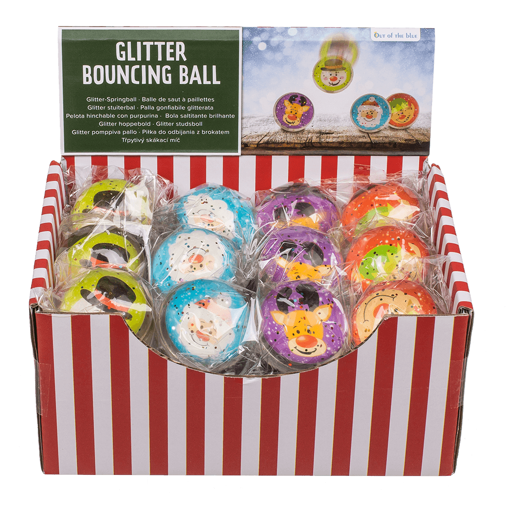 Glitter bouncing  ball, Joyful Xmas Jumpers, 4 cm,