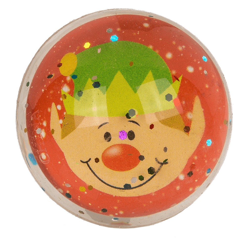 Glitter bouncing  ball, Joyful Xmas Jumpers, 4 cm,