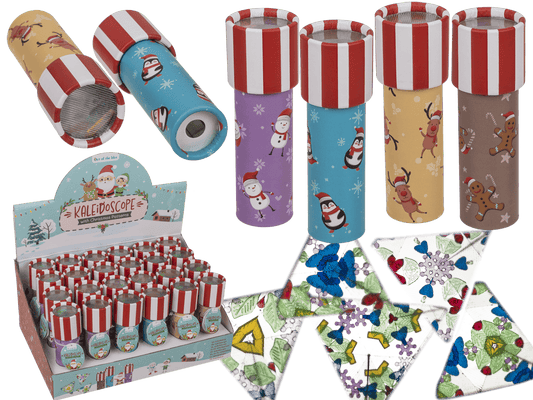 Christmas kaleidoscope, 13 x 4 cm, 4 assorted,