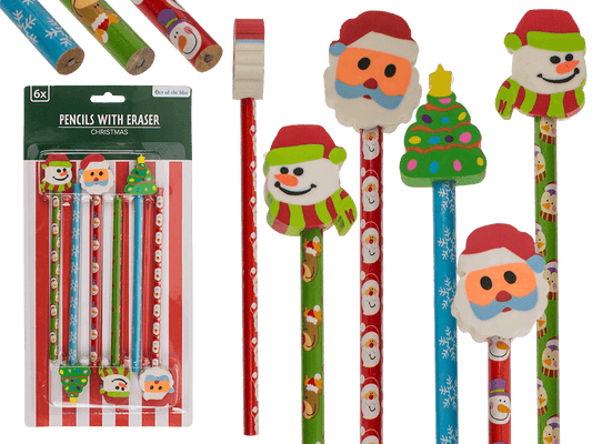 Christmas pencils with eraser,