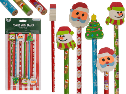 Christmas pencils with eraser,
