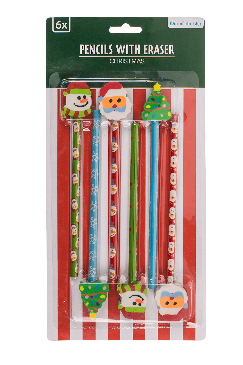 Christmas pencils with eraser,