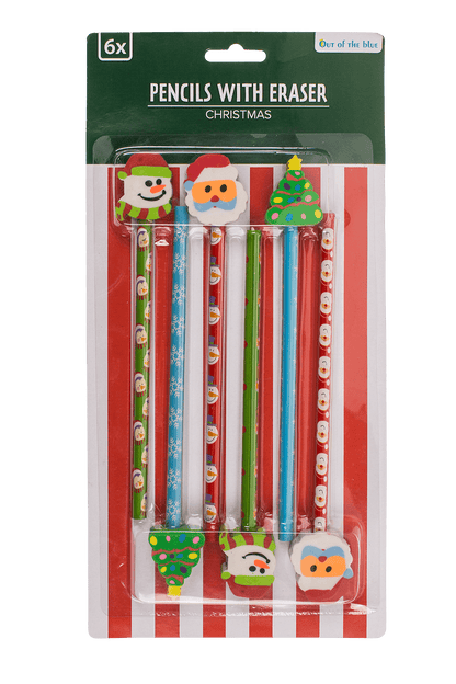 Christmas pencils with eraser,