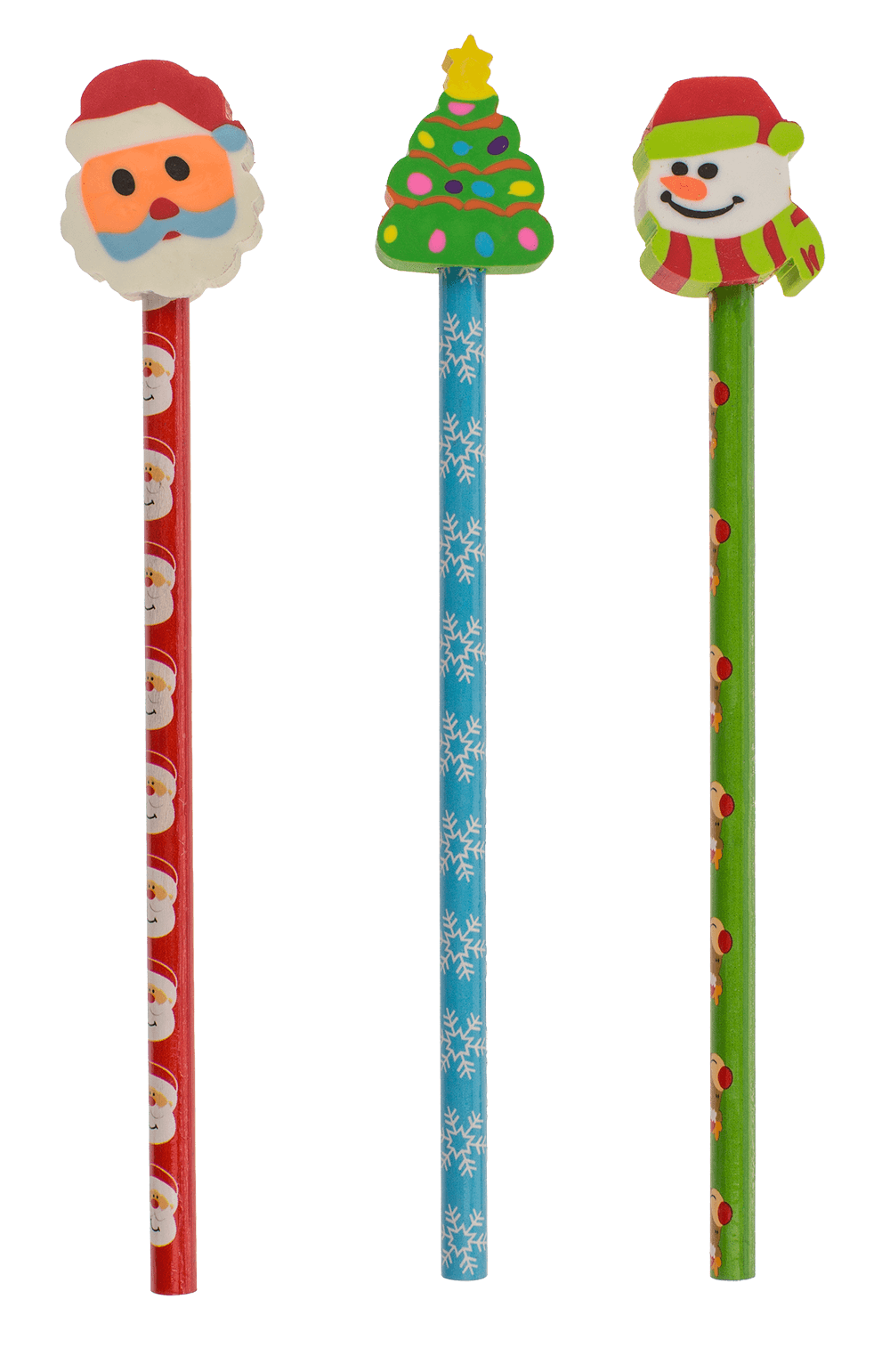 Christmas pencils with eraser,
