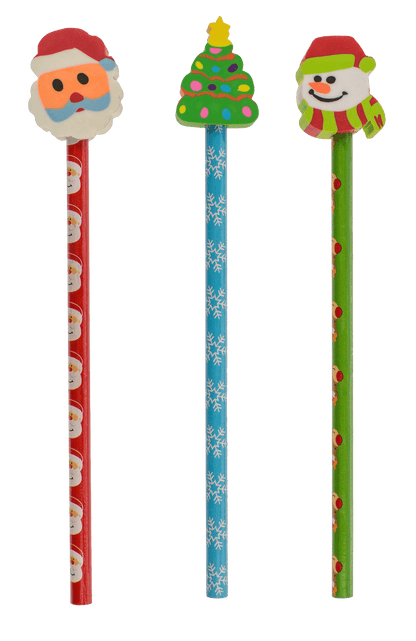 Christmas pencils with eraser,