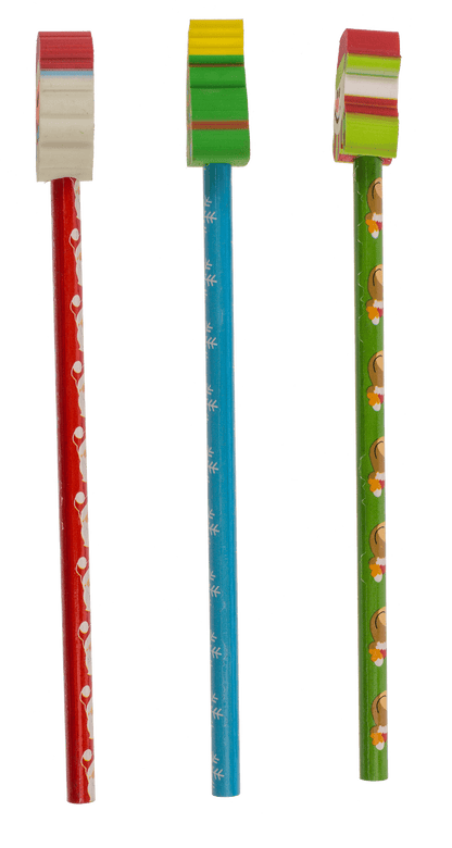 Christmas pencils with eraser,